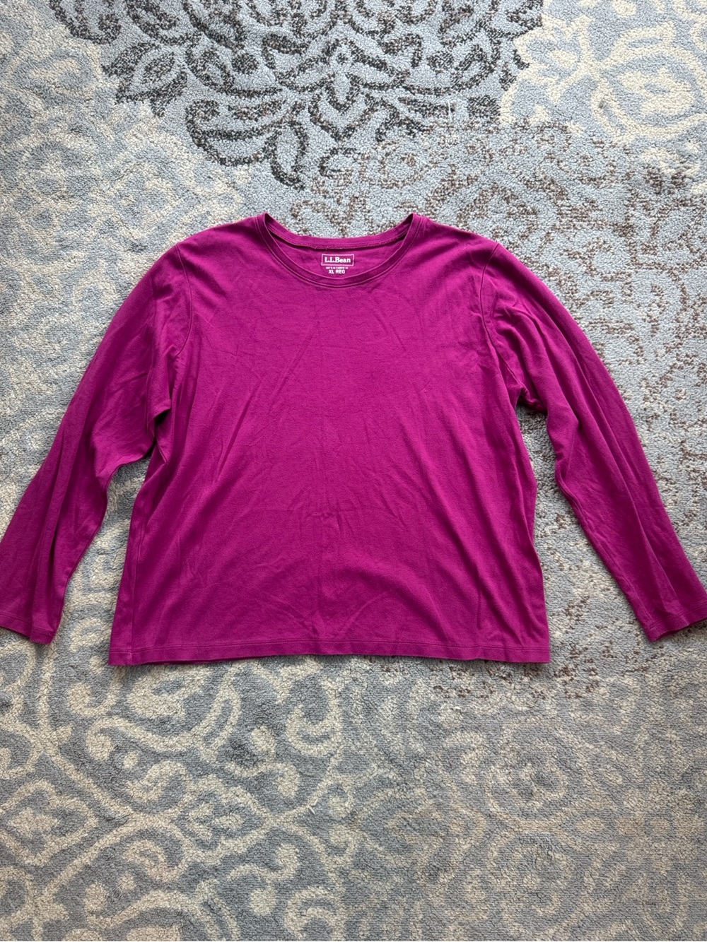 L.L. Bean Long Sleeve Top Deep Magenta XL